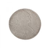 Coin of 8 reales of Charles IV, mint of Mexico, 1800.Silver of 0,900 thousandth.Measures: 39,27 mm