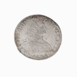 Coin of 8 reales of Charles IV, mint of Mexico, 1804.Silver of 0,900 thousandth.Measures: 39,49 mm