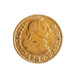 Half shield coin of Carlos III, 1786, Madrid mint.Gold of 0,875 thousandths.Weight: 1,72 grams.