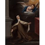 Madrid School; 17th century."Ecstasy of Saint Teresa".Oil on copper.It presents light scratches in