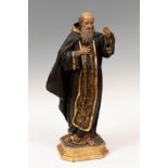 Granada School; second half of the 18th century."Saint Anthony Abbot".Carved, polychromed and gilded