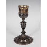 Alms chalice; Espuñes, 1874.Embossed silver.Measurements: 26.5 x 14.5 x 16.3 cm.Weight: 568 grams.