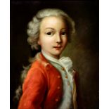 Italian school of the mid-18th century."Portrait of a young man.Oil on canvas. Re-framed.