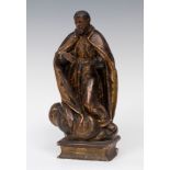 Andalusian school; late 17th century."Saint Francis Xavier".Gilded wood and vitreous paste.It