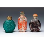 Set of three perfumers, two Chinese and one French, first third of the 20th century.Glass and