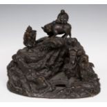 Sculpture; Japan, 19th century.Bronze.Measurements: 31 x 37 x 27,5 cm.Sculpture made in lost wax