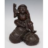 Sculpture; Japan; 19th century.Bronze.Measurements: 32 x 23 x 17 cm.Bronze sculpture in which a male