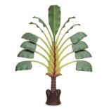 Palm tree; 20th century.Carved and polychrome wood.Measurements: 149 x 114 x 19 cm.Figurative