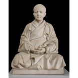 Italian school; 20th century."Child Budha".Marble.Signed Mario Pelleti on the base.Size: 75 x 33 x