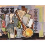 ISMAEL DE LA SERNA (Guadix, Granada, 1898- Paris, 1968)."STILL LIFE WITH SITAR", 1930.Watercolour on