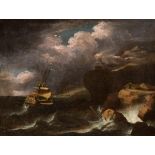 Attributed to PIETER MULIER II (Holland,1637 - Italy,1701)."Tempest.Oil on canvas. Re-coloured.It