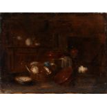 Northern Italian school of the second half of the 17th century."Still life of a kitchen with pots