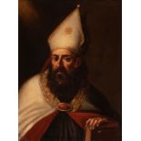 Spanish school of the 18th century."Saint Augustine of Hippo".Oil on original canvas.Framed ca.