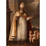 Spanish School: End of the 17th century."Saint Nicholas of Bari".Oil on canvas.Measurements: 72,5