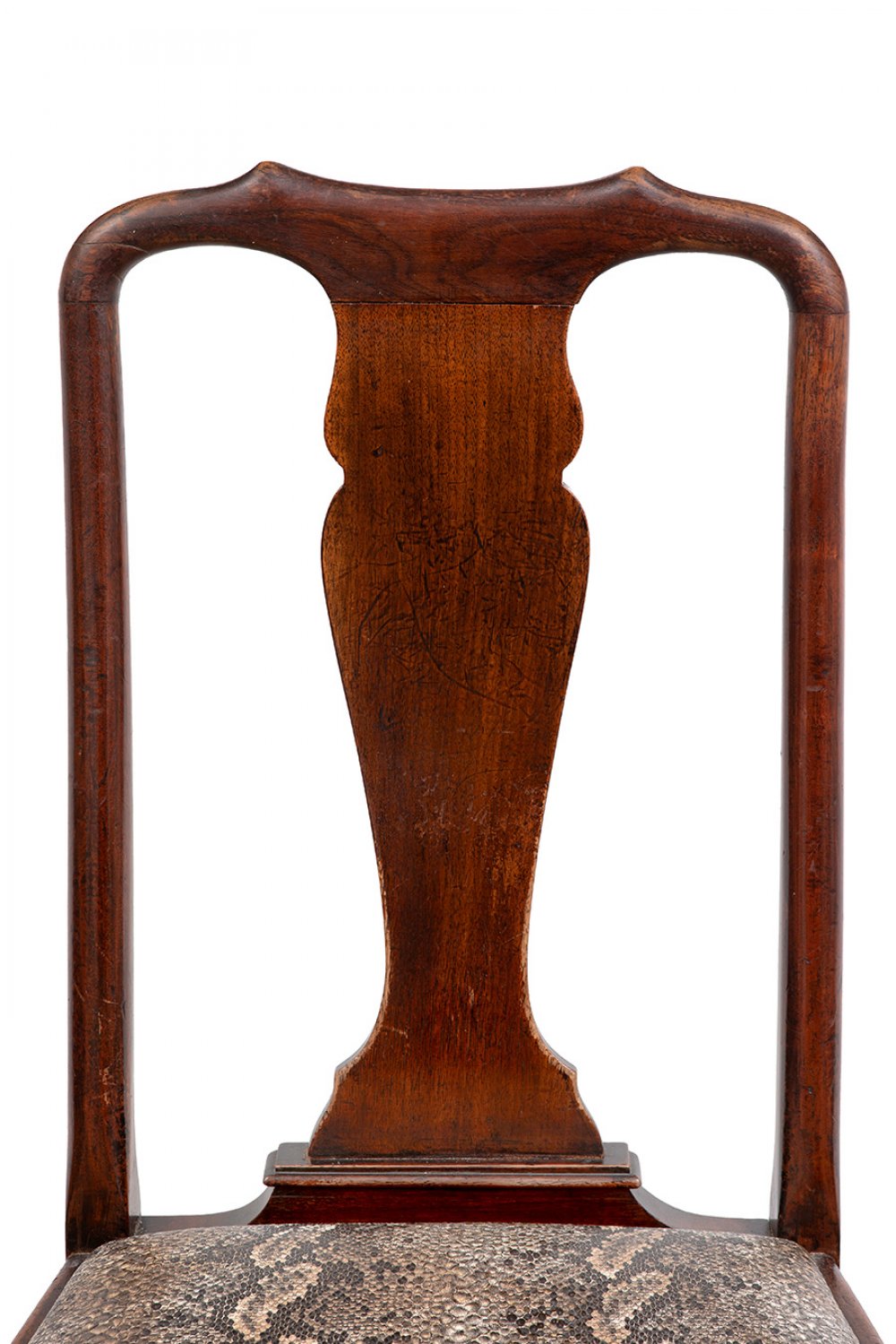 Six American Chippendale style dining table chairs, 19th century.Mahogany wood. Imitation boa skin - Image 5 of 7