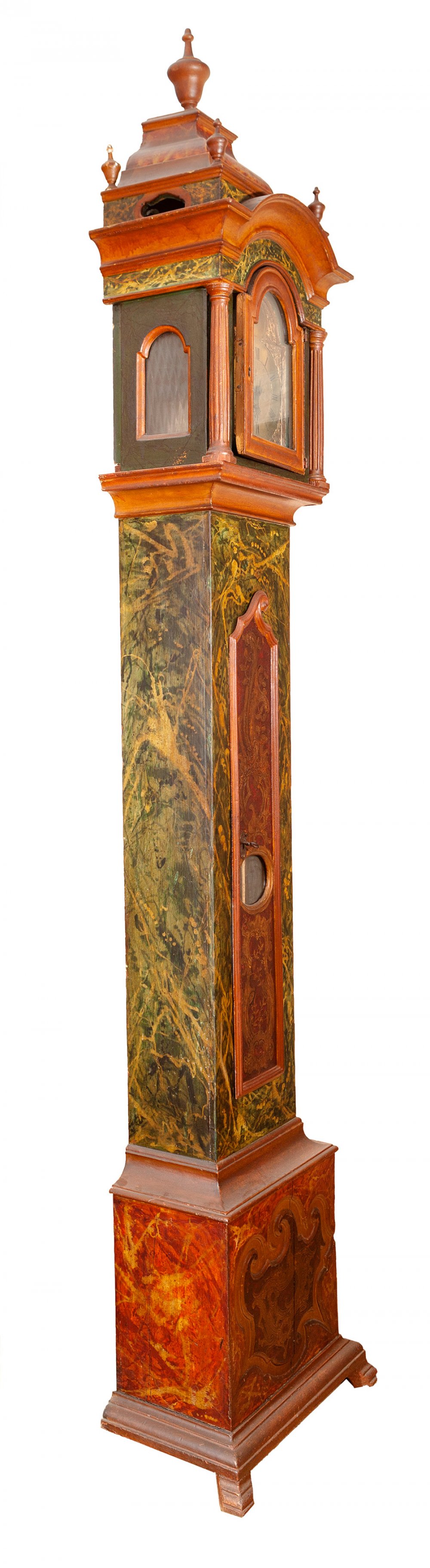 English style grandfather clock, 19th century.Polychrome wood.Requires restoration. On top of the - Image 6 of 7