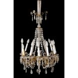 Ceiling lamp; Napoleon III, 19th century.Bronze and glass.Electrified.Presents faults in the