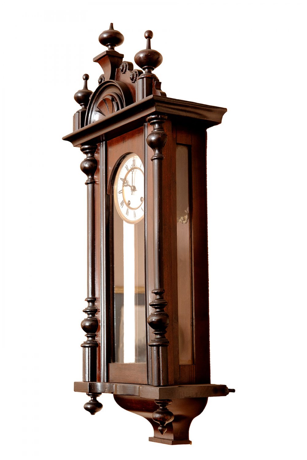 Early 20th century wall clock.Wood.Measurements: 86 x 32 x 17 cm.Wall clock made of wood. The - Image 4 of 5