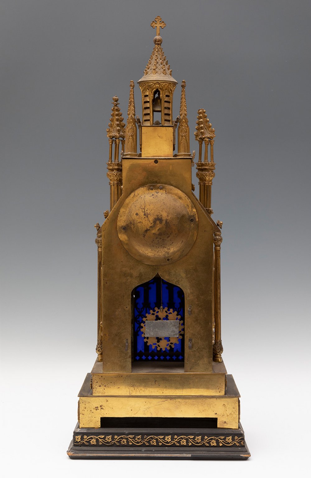 Neo-Gothic clock. France, ca. 1840.Bronze.Wooden base.With First Empire movement.Measurements: 66 - Image 2 of 4