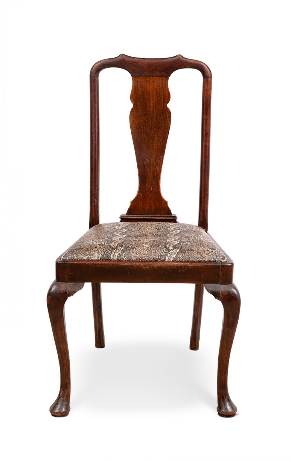 Six American Chippendale style dining table chairs, 19th century.Mahogany wood. Imitation boa skin - Image 4 of 7