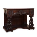 Console; Queen Governor; circa 1830.Mahogany veneer.Missing losses of the veneer.Measurements: 94