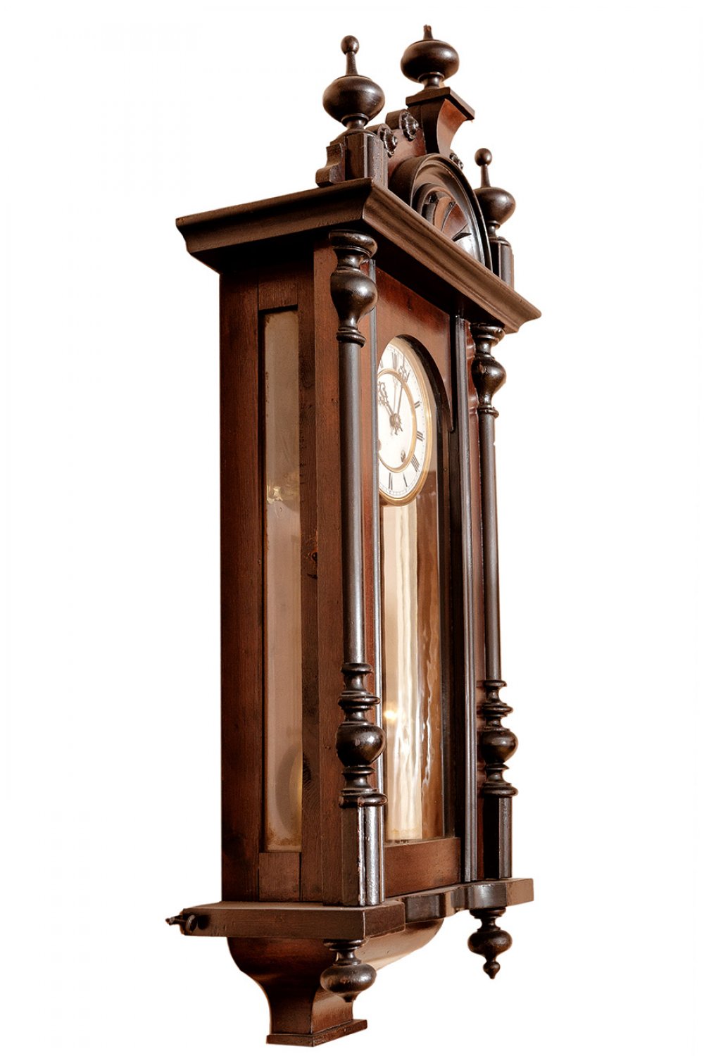 Early 20th century wall clock.Wood.Measurements: 86 x 32 x 17 cm.Wall clock made of wood. The - Image 3 of 5