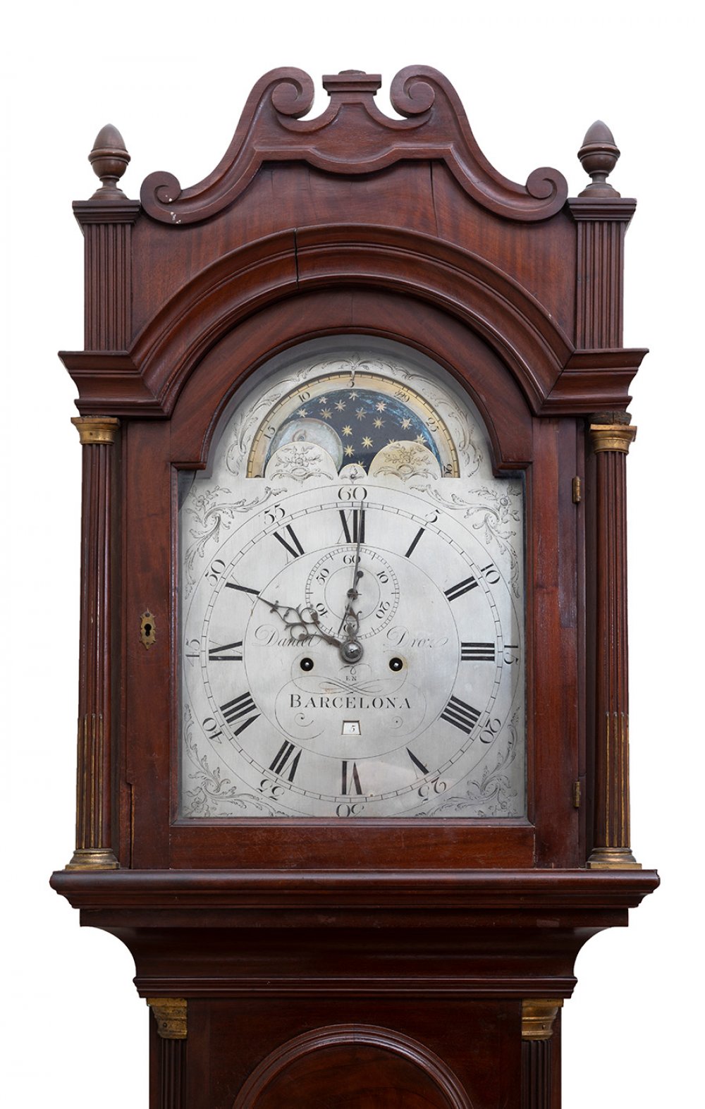 Daniel Droz grandfather clock, 19th century.Mahogany wood.Measurements: 234 x 52 x 27 cm.Swiss - Image 3 of 4