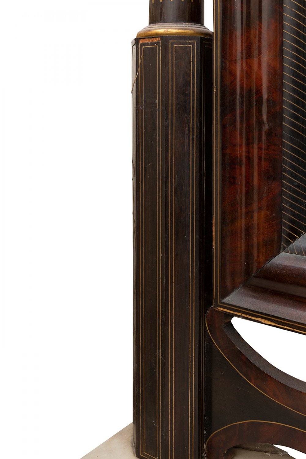 Elizabethan hall mirror, XIX century.Mahogany wood and marble.Measurements: 297 x 170 x 65 cm.Mirror - Image 2 of 3