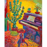 PAU LAU, (Cismar, 1936- Alicante, 2011)."Piano", 1998.Oil on canvas.Signed and dated on the back.