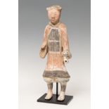 Warrior; China, Han dynasty; 206 BC-220 AD.Polychrome terracotta.Thermoluminescence attached.It