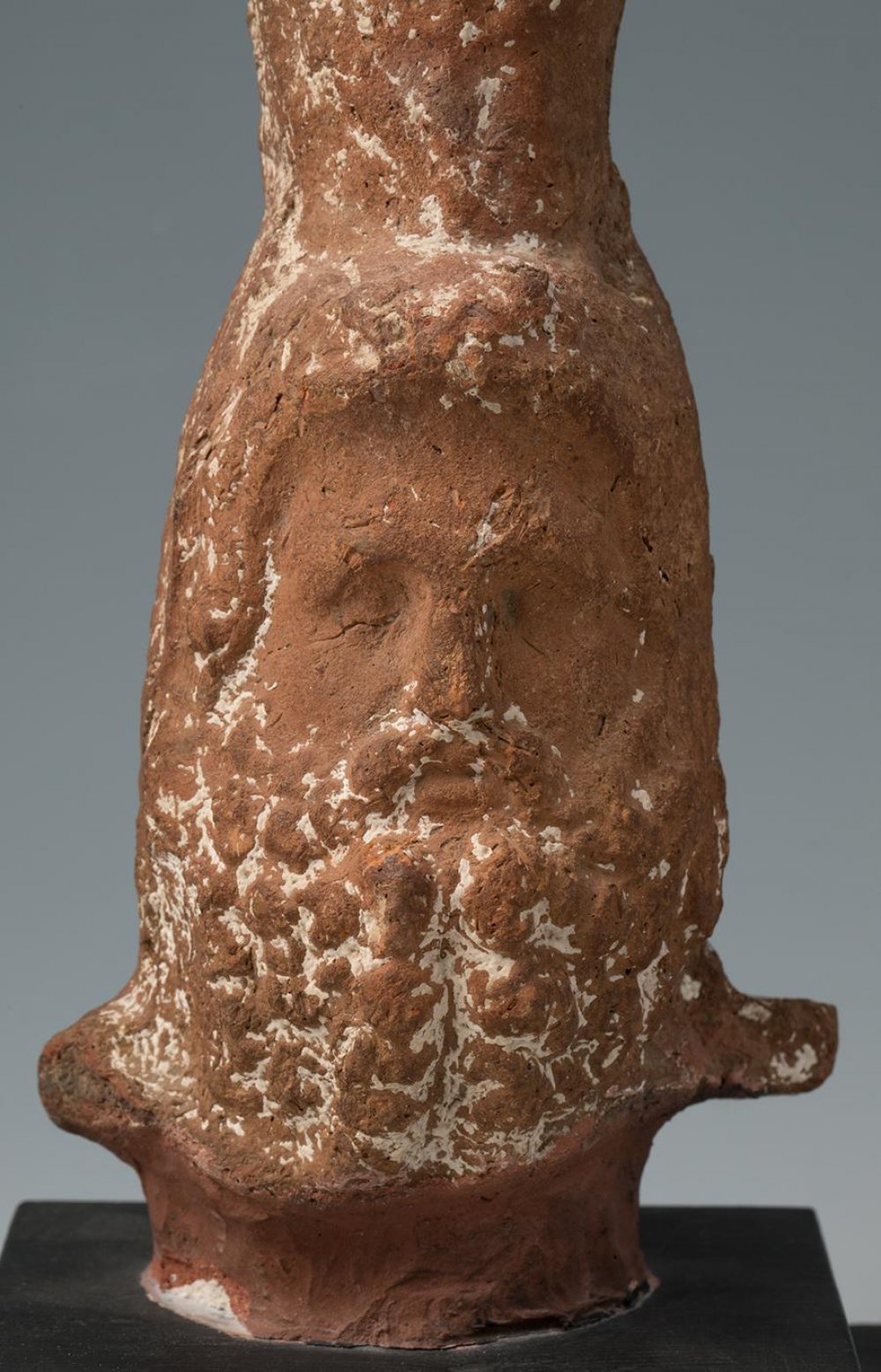 Serapis; Rome, 1st-3rd century AD.Terracotta.It has material adhesions.It shows wear and tear. - Image 4 of 5