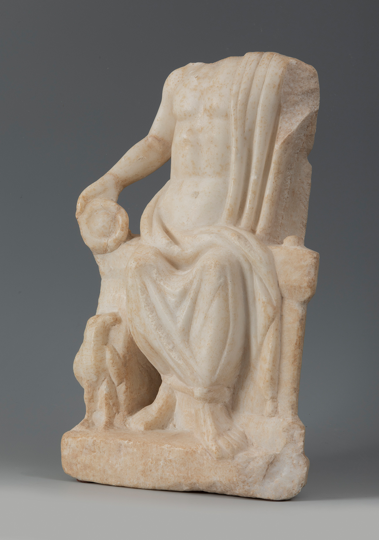 Jupiter. Roman Empire, 1st-2nd century AD.Marble.Good state of preservation.Measurements: 35 x 22