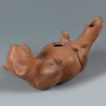 Vessel in the shape of an otter. Colima culture, Western Mexico, 200 BC-AD 200.Terracotta.