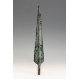 Spearhead. Luristan, Iran 1000 B.C. ca. .Bronze.Measurements: 28.5 cm (h.) .Luristan also known as
