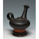 Greek Guttus, 3rd century BC.Black-glazed pottery.In good condition.Attached report issued by