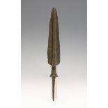 Spearhead. Luristan, Iran 1000 B.C. ca. .Bronze.Measurements: 36.5 cm (h.) .Luristan also known as