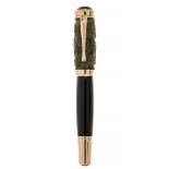 MONTBLANC" FOUNTAIN PEN, LIMITED SERIES QING DISNASTY.Barrel made of black precious resin and cap