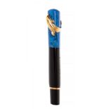DELTA LIMITED EDITION "ANIMALS COLLECTION" FOUNTAIN PEN.Blue and black marbled resin barrel.Nib in