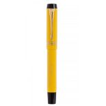 PARKER DUOFOLD FOUNTAIN PEN MANDARIN YELLOW, LIMITED EDITION.Barrel in resin with yellow lacquer.Nib