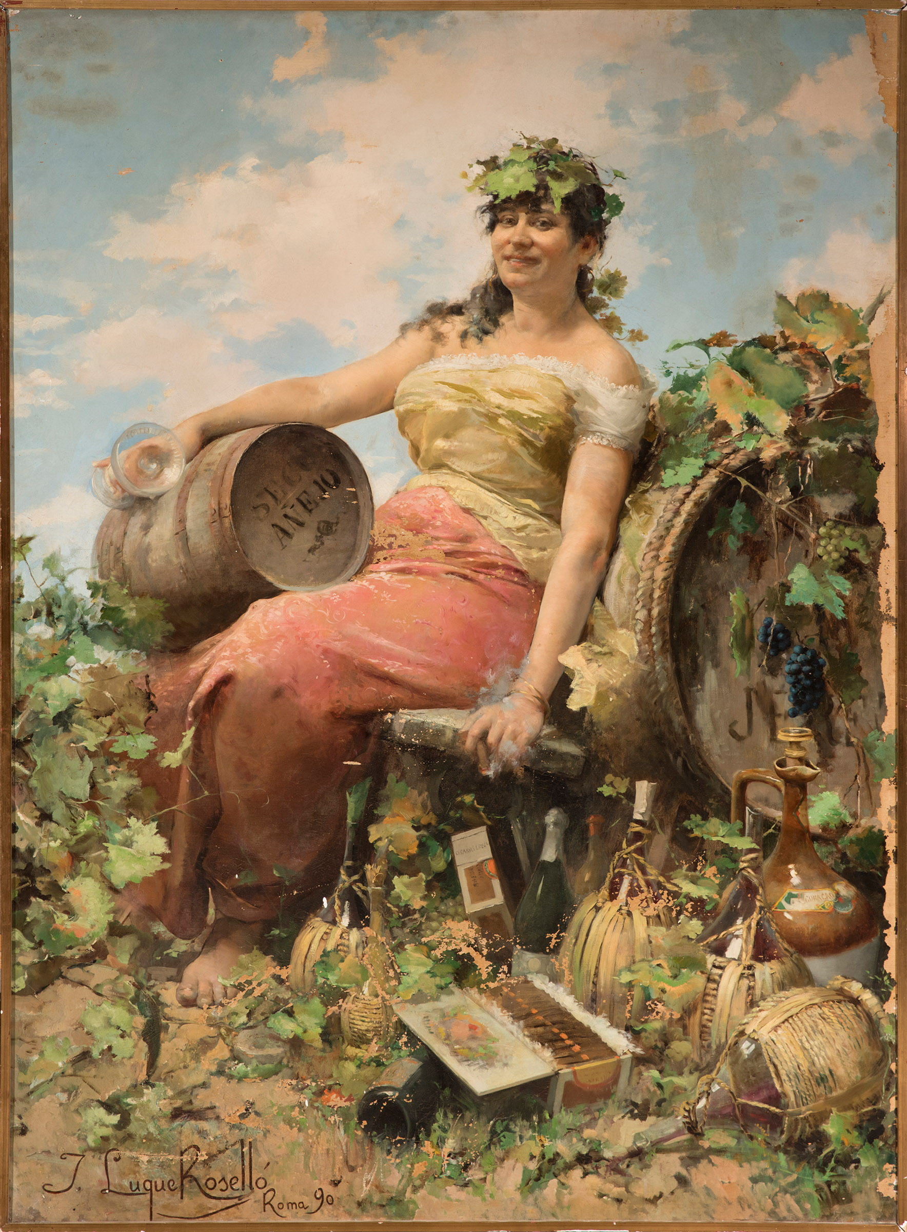 JOAQUÍN LUQUE ROSELLÓ (Málaga, 1865 - Buenos Aires, 1932)."Allegory of the grape harvest", Rome, - Bild 4 aus 7