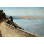 JOSÉ MORENO CARBONERO (Malaga, 1860 – Madrid, 1942)."Coast".Oil on canvas.It presents scratches on