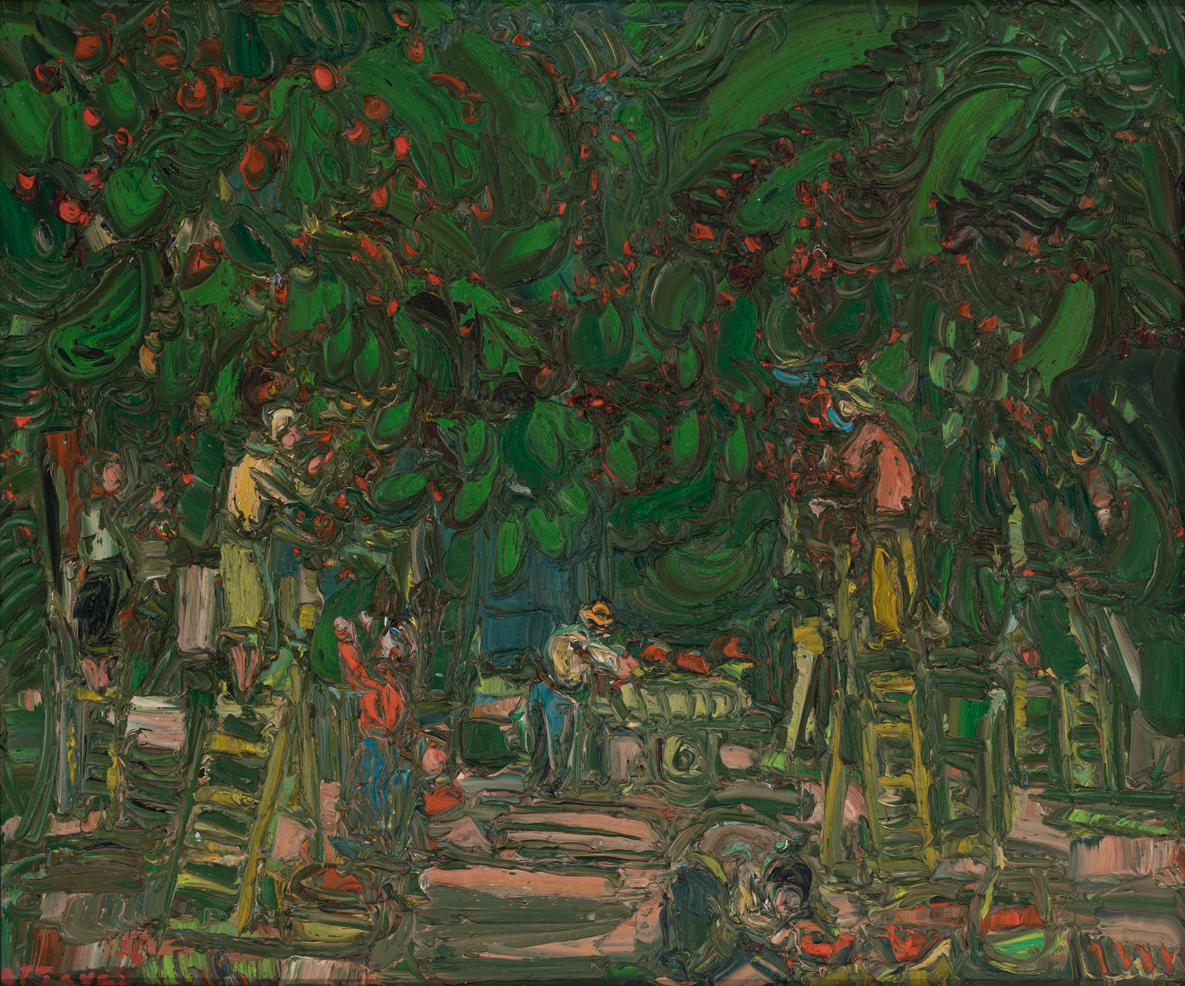 ANDRÉ COTTAVOZ (Saint Marcelin, France, 1922- Valluris, France2012)."Cherry picking", 1976.Oil on