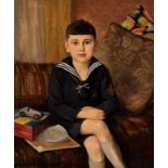 JOAQUÍN SUNYER DE MIRÓ (Sitges, Barcelona, 1874 – 1956)"Sailor Boy".Oil on canvas.Signed in the