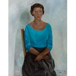 JOSEP GUINOVART BERTRAN (Barcelona, 1927 - 2007)."Portrait of a Lady", 1956. Oil on canvas.Signed,