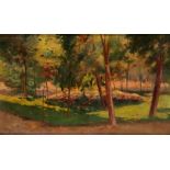 Catalan school; late nineteenth century.“View of the park”.Oil on canvas.