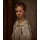 JOSE MARIA LÓPEZ MOSQUE (Granada, 1883 – Madrid, 1954)"Portrait of a child".Oil on canvas.Signed