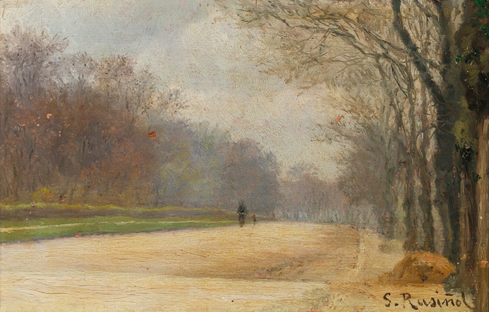 SANTIAGO RUSIÑOL I PRATS (Barcelona, 1861 – Aranjuez, Madrid, 1931)."Bois Boulogne,París"Oil on