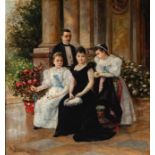 ANTONI REYNÉS GURGUÍ (Barcelona, 1853 - 1910)."Family Portrait", 1893. Oil on canvas. Signed and