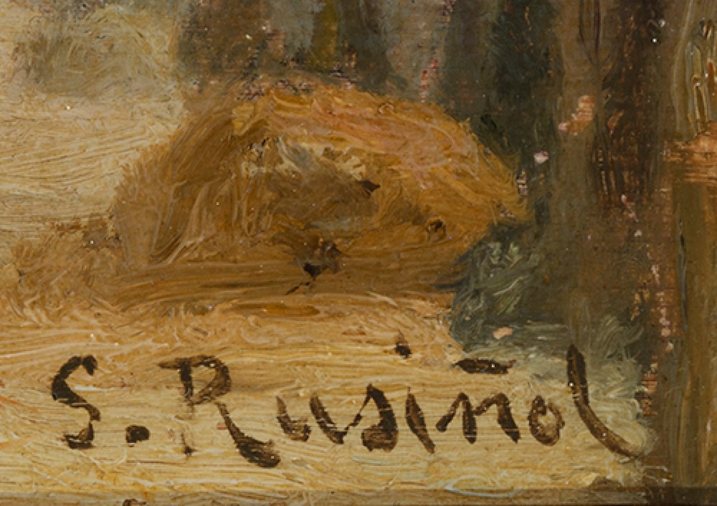 SANTIAGO RUSIÑOL I PRATS (Barcelona, 1861 – Aranjuez, Madrid, 1931)."Bois Boulogne,París"Oil on - Bild 2 aus 4