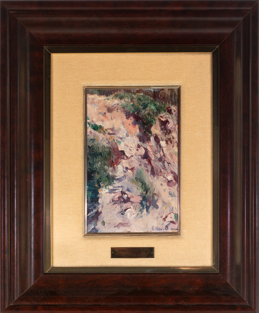ELISEO MEIFRÉN (Barcelona, 1857 - 1940)."Landscape.Oil on panel.Signed in the lower right corner. - Bild 3 aus 4